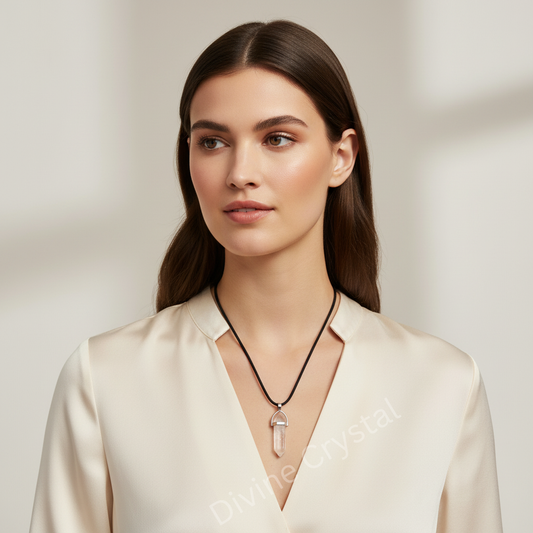 Clear Quartz Double Pointed Pencil Pendant