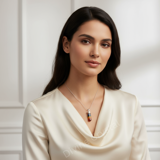 7 chakra pencil pendant