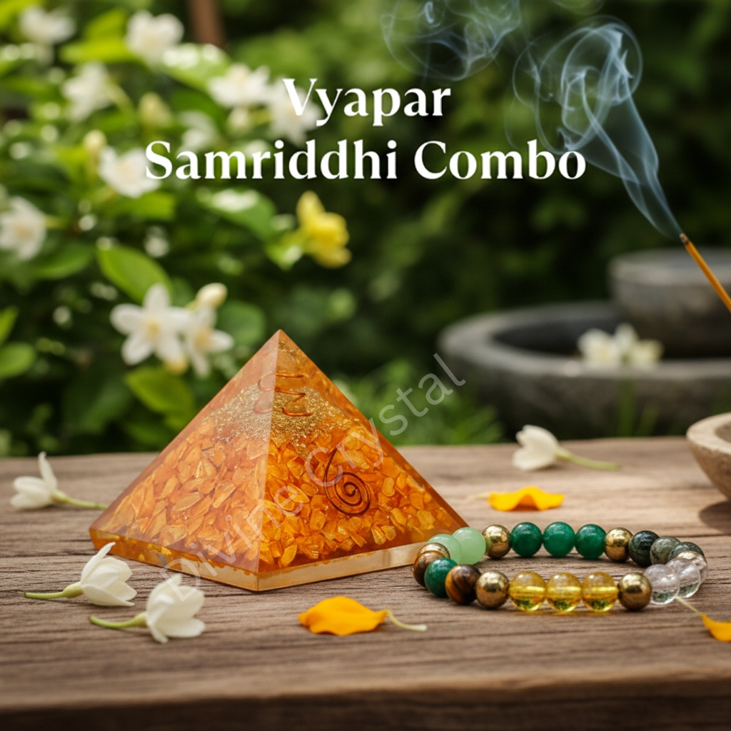 Vyapar Samriddhi Combo - Dhan Yog Bracelet with Citrine Pyramid