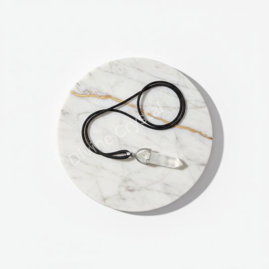 Clear Quartz  Double Pointed Pencil Pendant