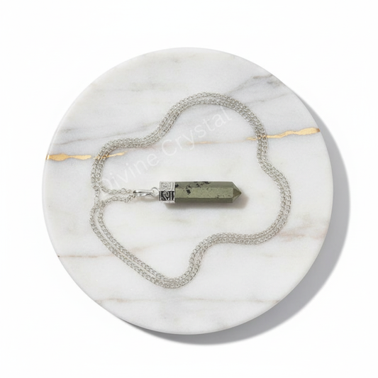 Natural Pyrite Pencil Pendant