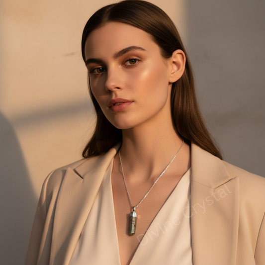 Natural Pyrite Pencil Pendant