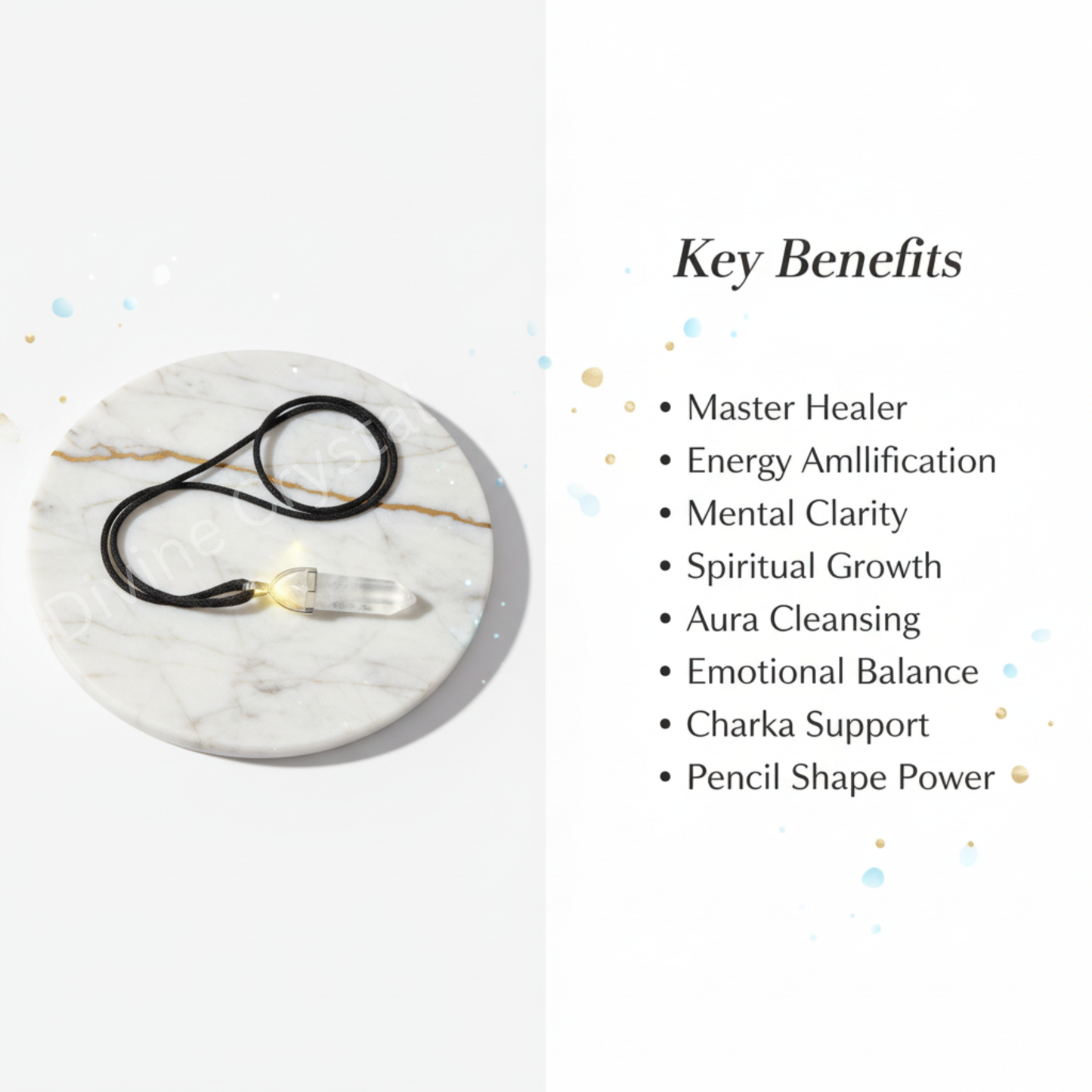 Clear Quartz  Double Pointed Pencil Pendant