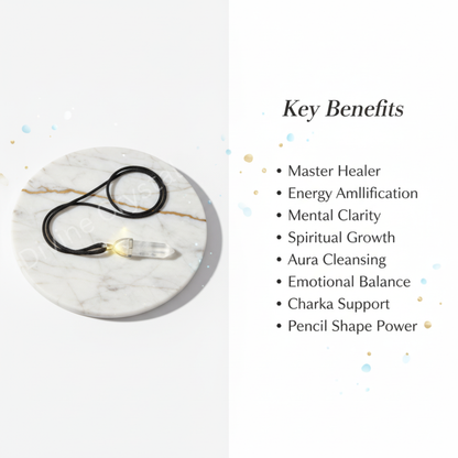 Clear Quartz  Double Pointed Pencil Pendant