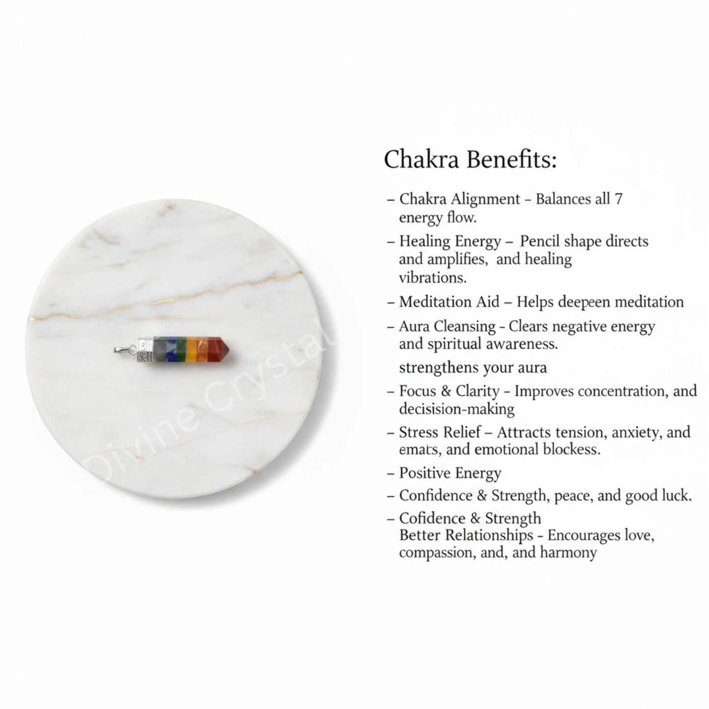 7 chakra pencil pendant