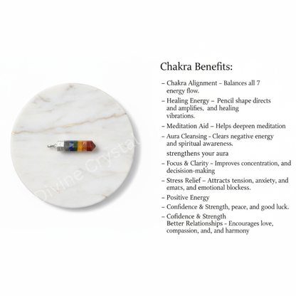 7 chakra pencil pendant