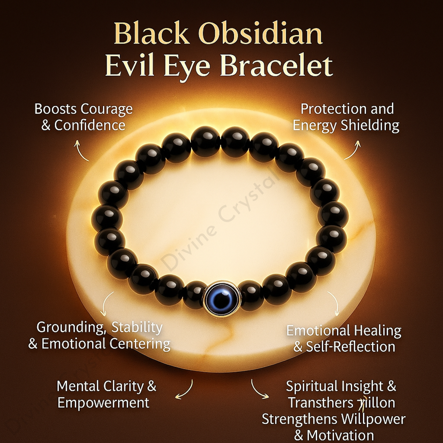 Black Obsidian Evile Eye Bracelet