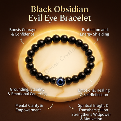 Black Obsidian Evile Eye Bracelet
