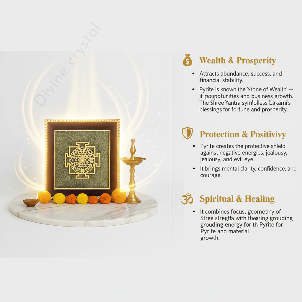 Pyrite Shree Yantra Frame