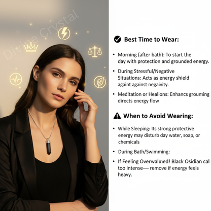 black obsidian pencil pendant