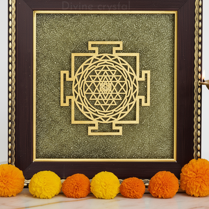 Pyrite Shree Yantra Frame