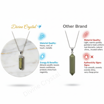 Natural Pyrite Pencil Pendant