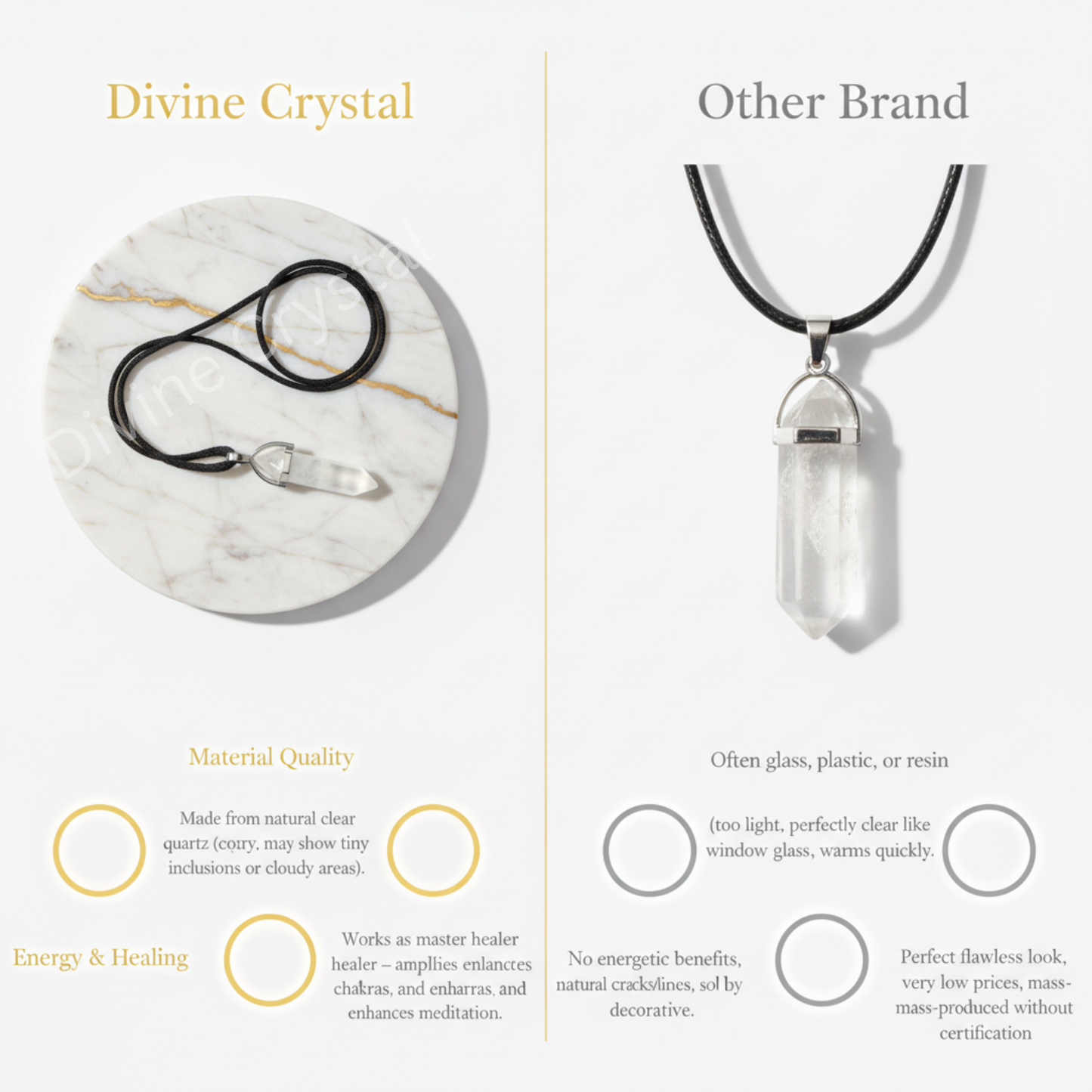 Clear Quartz  Double Pointed Pencil Pendant