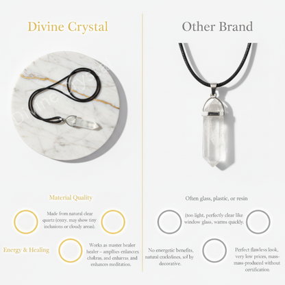 Clear Quartz  Double Pointed Pencil Pendant