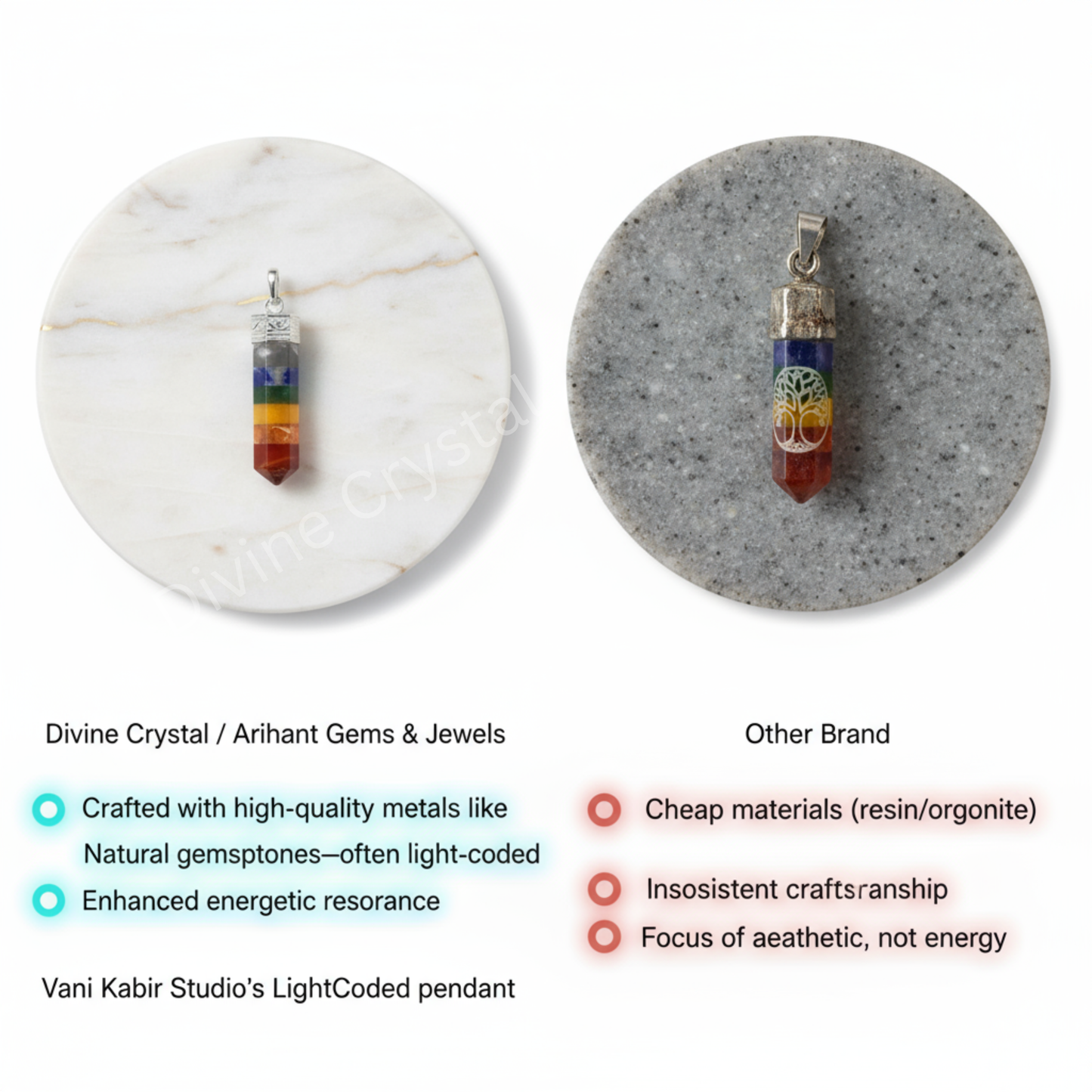 7 chakra pencil pendant