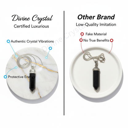 black obsidian pencil pendant