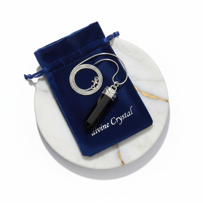 black obsidian pencil pendant