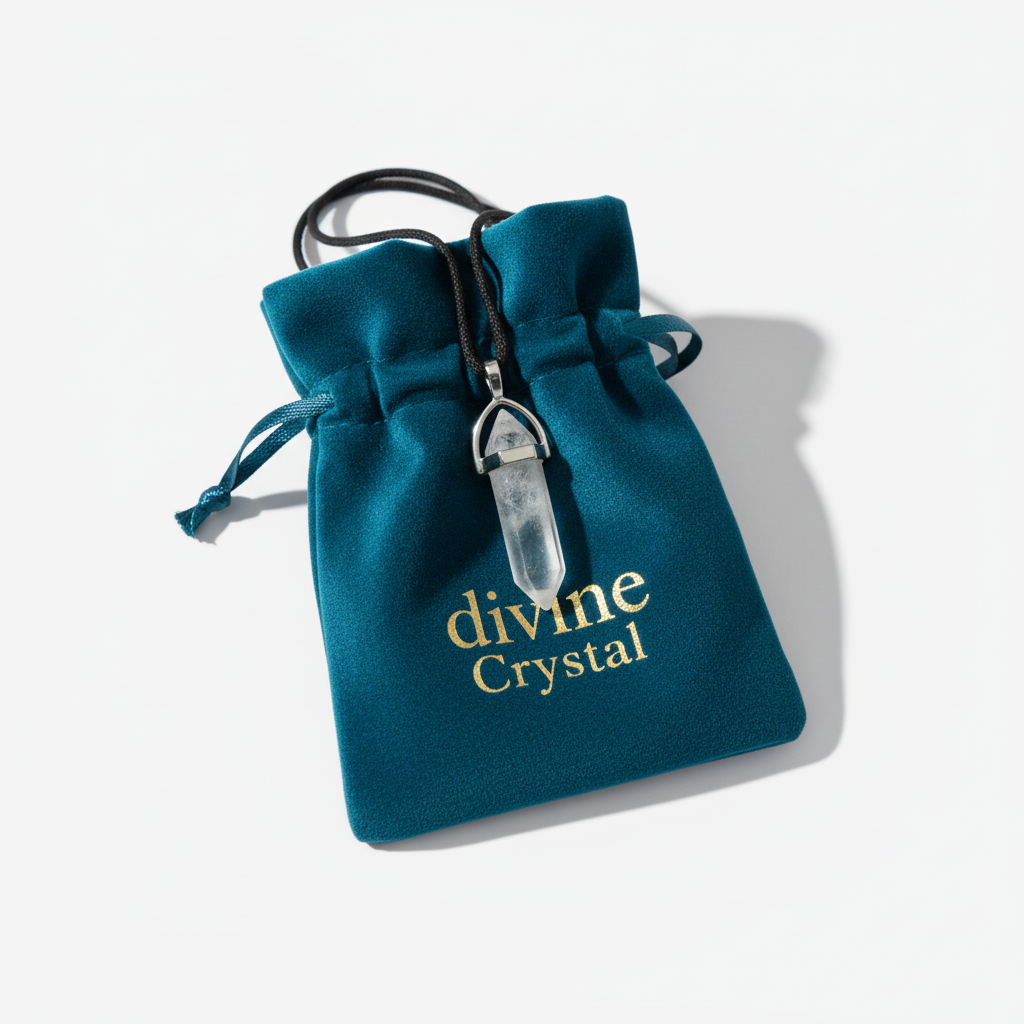 Clear Quartz  Double Pointed Pencil Pendant