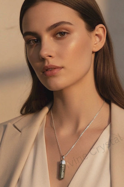 Natural Pyrite Pencil Pendant