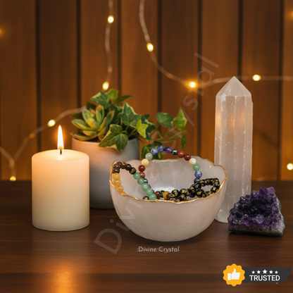 Pyrite Ganesh Ji & Selenite Money Bowl Combo